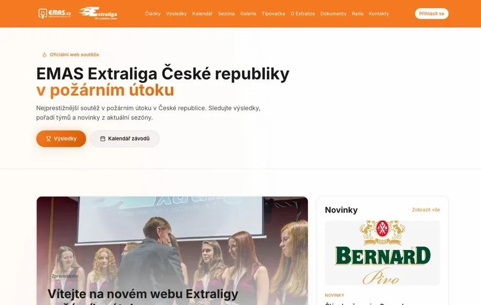 Náhled webu Extraliga PÚ